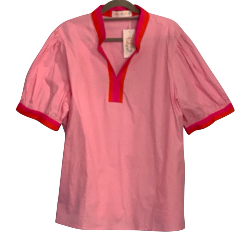 Have Pink Shirt with Red Trim